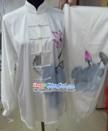 Chinese Silk Lotus Tai Chi Performance Costumes Set