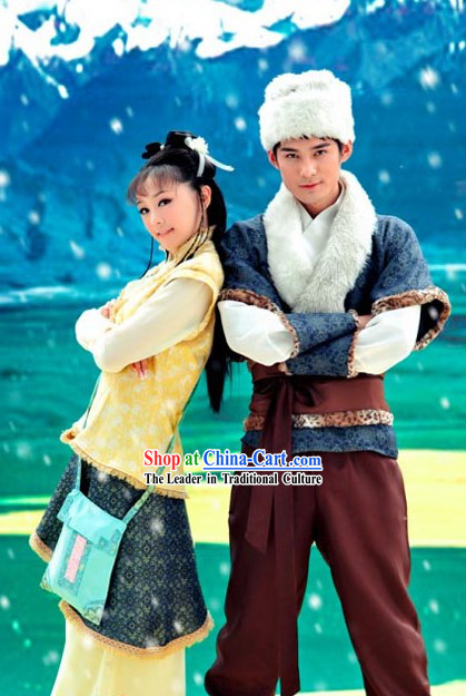 Ancient Chinese Husband and Wife Kung Fu Costumes 2 Complete Sets