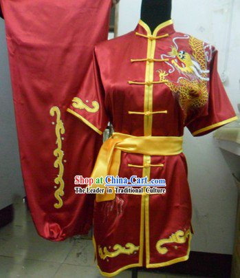 Chinese Red Dragon Kung Fu Competition Uniform