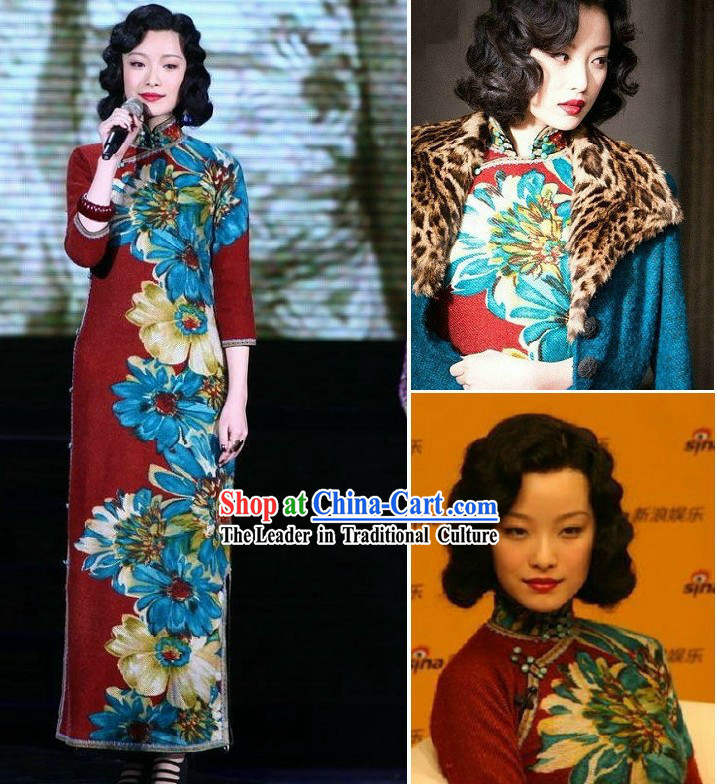 Old Shanghai Style Hand Painted Cheongsam for Women