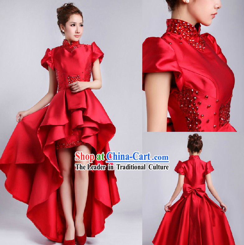 Stunning Chinese Red Bride Wedding Dress