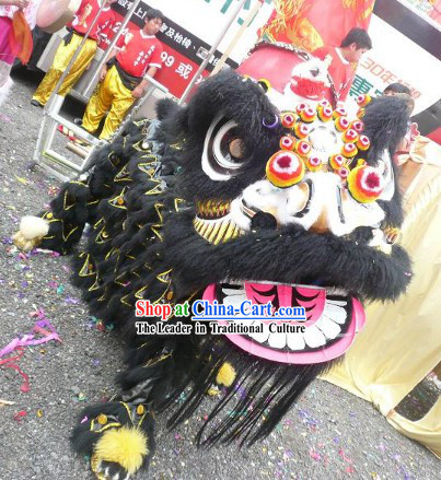 Top Cool Black Colour Lion Dance Costume Complete Set