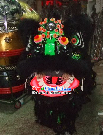 Super Cool Classic Black Lion Dance Costume Complete Set