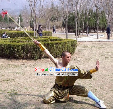 One Shoulder Shaolin Kung Fu Suit Complete Set for Men