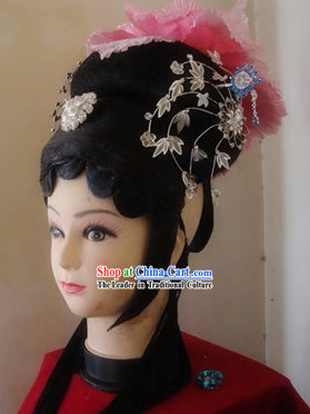 Traditional Chinese Dramatic Long Black Braids and Hair Accessories