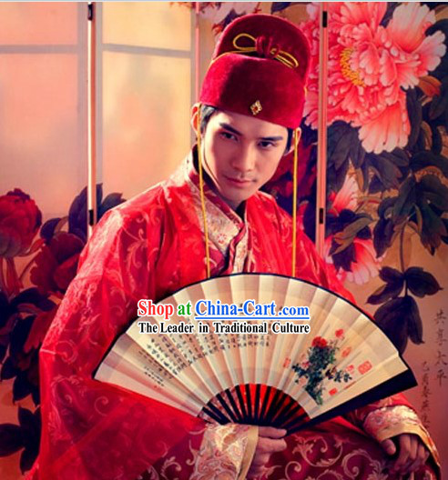 Ancient Chinese Bridegroom Wedding Dress Complete Set