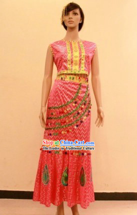 Traditional Dai Minority Ethnic Dance Costume for Women