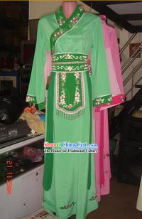 Chinese Green Classical Dancing Costume for Women