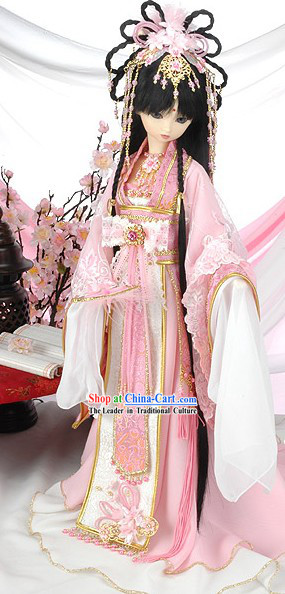 Ancient Chinese Princess Cherry Garment, Hair Accessoreis and Wig Complete Set