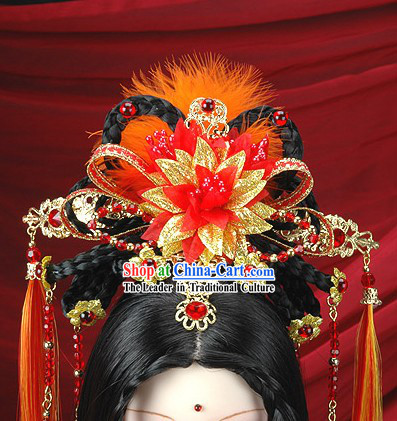 Ancient Chinese Imperial Princess Clothes, Hair Accessories and Long Wig Complete Set