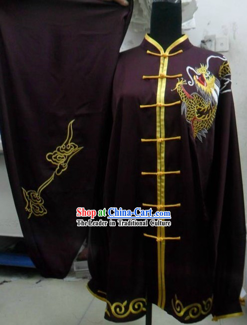 Silk Changquan Long Fist Dragon Kung Fu Practice Uniform for Men