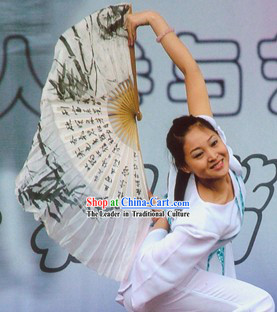 Ancient Style Chinese Calligraphy Silk Dance Fan