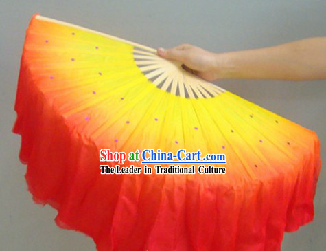 Chinese Color Transition Fire Color Silk Dance Fan