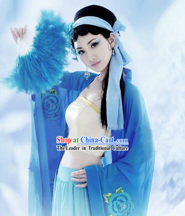 Ancient Chinese Blue Lady Costumes for Women