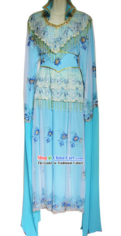 Chinese Opera Light Blue Hua Dan Costumes for Women