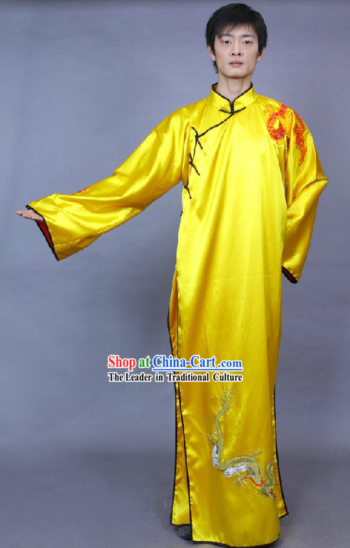 Traditional Chinese Long Dragon Robe for Men