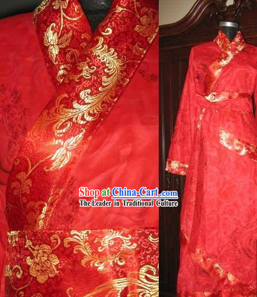 Ancient Chinese Red Wedding Dress for Women