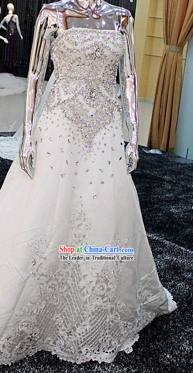 Shinning White Princess Wedding Dress for Bride