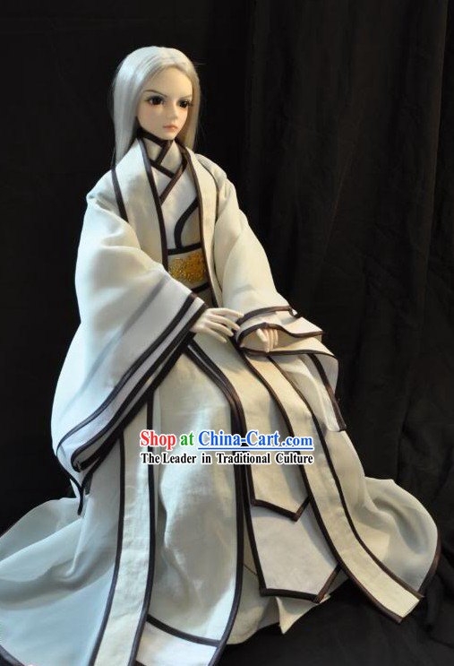 Ancient Chinese White Pure Man Costume