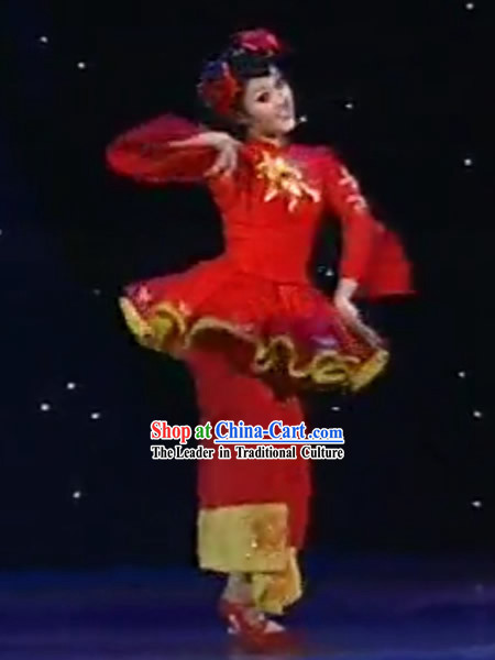 Chinese Barbie Doll Red Dance Costume for Women