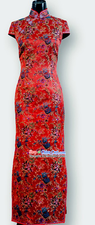 Traditional Chinese Red Wedding Cheongsam for Women