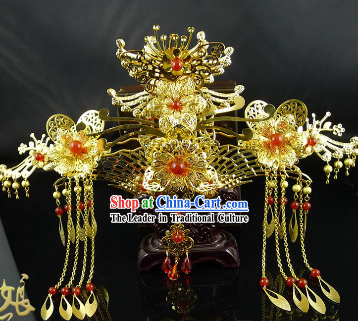 Ancient Chinese Style Handmade Phoenix Crown Hair Accessories for Brides