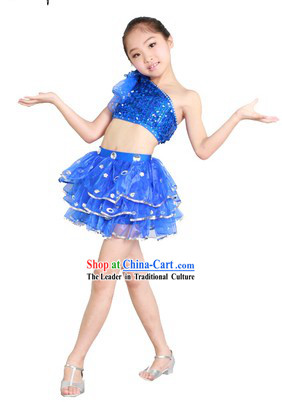 Blue Jazz Dance Costumes for Kids