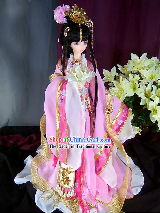 BJD Ancient Chinese Princess Dress and Hair Accessories Complete Set for Women