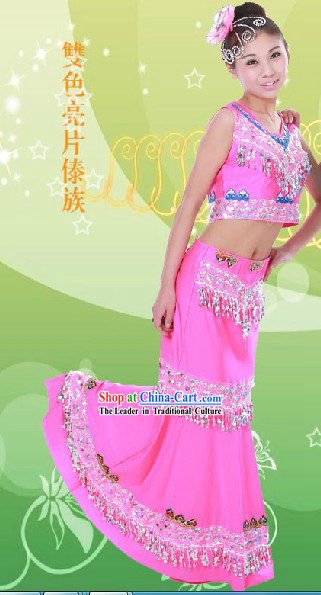 Traditional Chinese Fish Tail Dance Costumes and Headpieces for Women