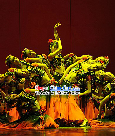 Stage Performance Xinjiang Dance Costumes and Headwear Complete Set for Women