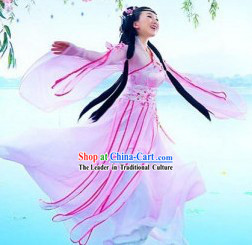 Pink Hanfu Ancient Lovely Young Girl Clothing Complete Set