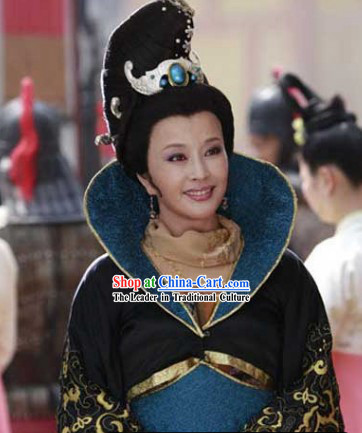 Wu Zetian First Female Chinese Emperor Costumes and Headdress Complete Set