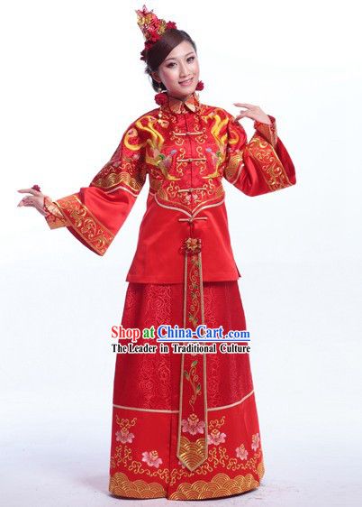 Supreme Chinese Wedding Dresses Complete Set for Brides