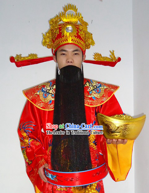 Chinese Lunar New Year Cai Shen Ye Costume for Adult