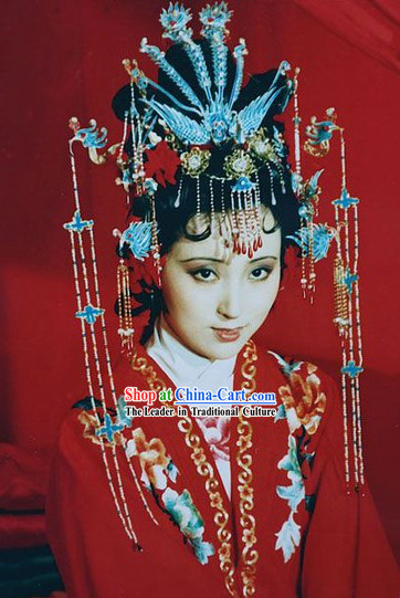 A Dream in Red Mansions Lin Daiyu Wedding Phoenix Hairpins Set