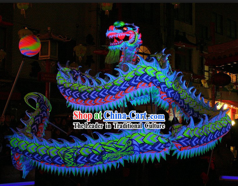 Supreme Happy Festival Celebration Fluorescent Dragon Dance Equipments Complete Set