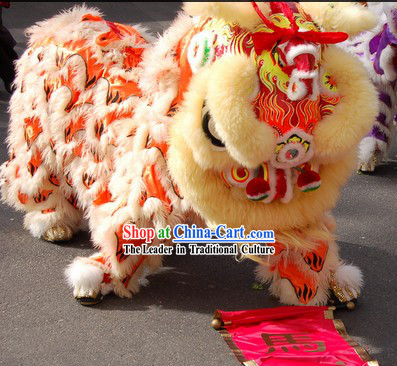 Glow in Dark Lion Dance Head and Tail Pants Costume Complete Set