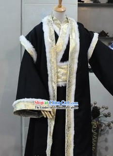 Ancient Chinese Black Winter Clothes for Men