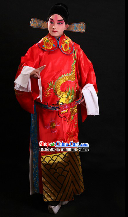 Traditional Chinese Opera Wedding Dress and Hat for Men