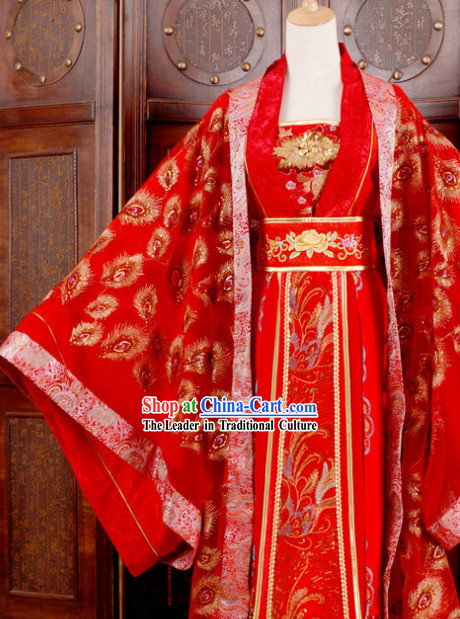 Ancient Chinese Red Wedding Dress for Women