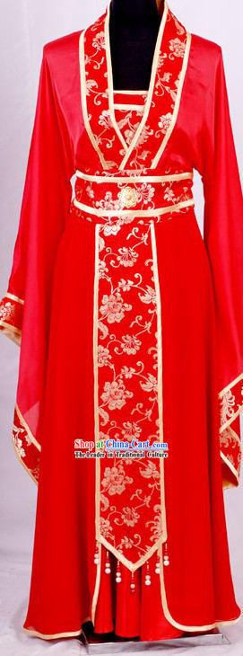 Ancient Chinese Red Wedding Dress for Women