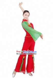 Traditional Chinese Fan Dance Costumes for Women