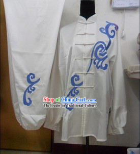 Traditional Chinese White Silk Kung Fu Uniform