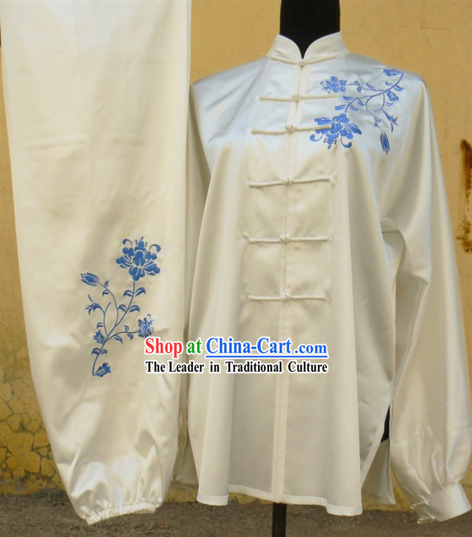 Chinese Flower Embroidery Tai Ji and Martial Arts Competition Suit