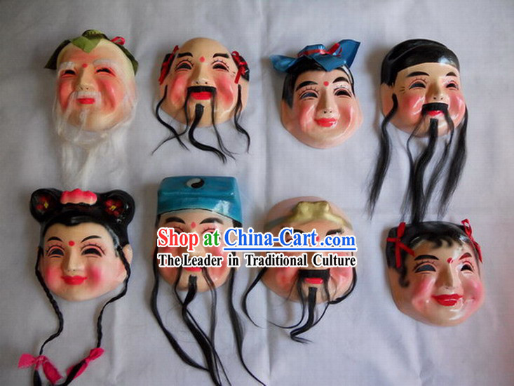 Ancient Chinese Legend Eight Immortals Laughing Masks for Performance and Parade