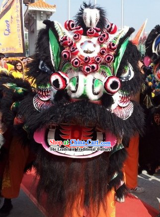 Old Style Black Ceremonial Lion Dance Costumes Complete Set