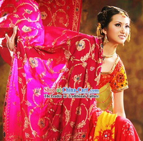 Traditional Aisan Indian Brides Clothing Complete Set