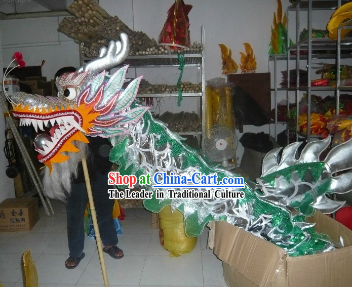 Shinning Silver Dragon Dance Costume for Nine or Ten Dancers