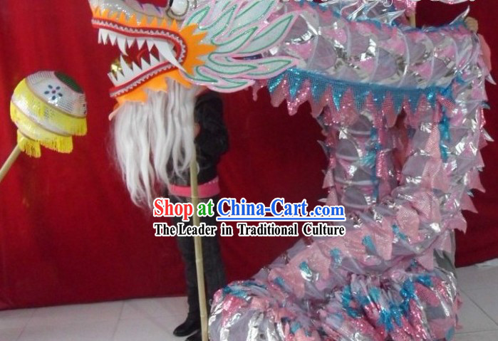 Lightweight Competition and Performance Silver Net Dragon Dance Costume for 9-10 Dancers