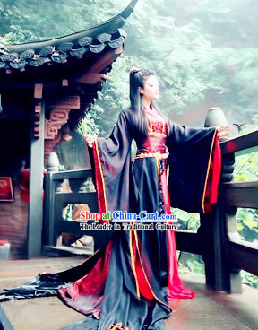 Black Traditional Ancient Chinese Swordsman Costume